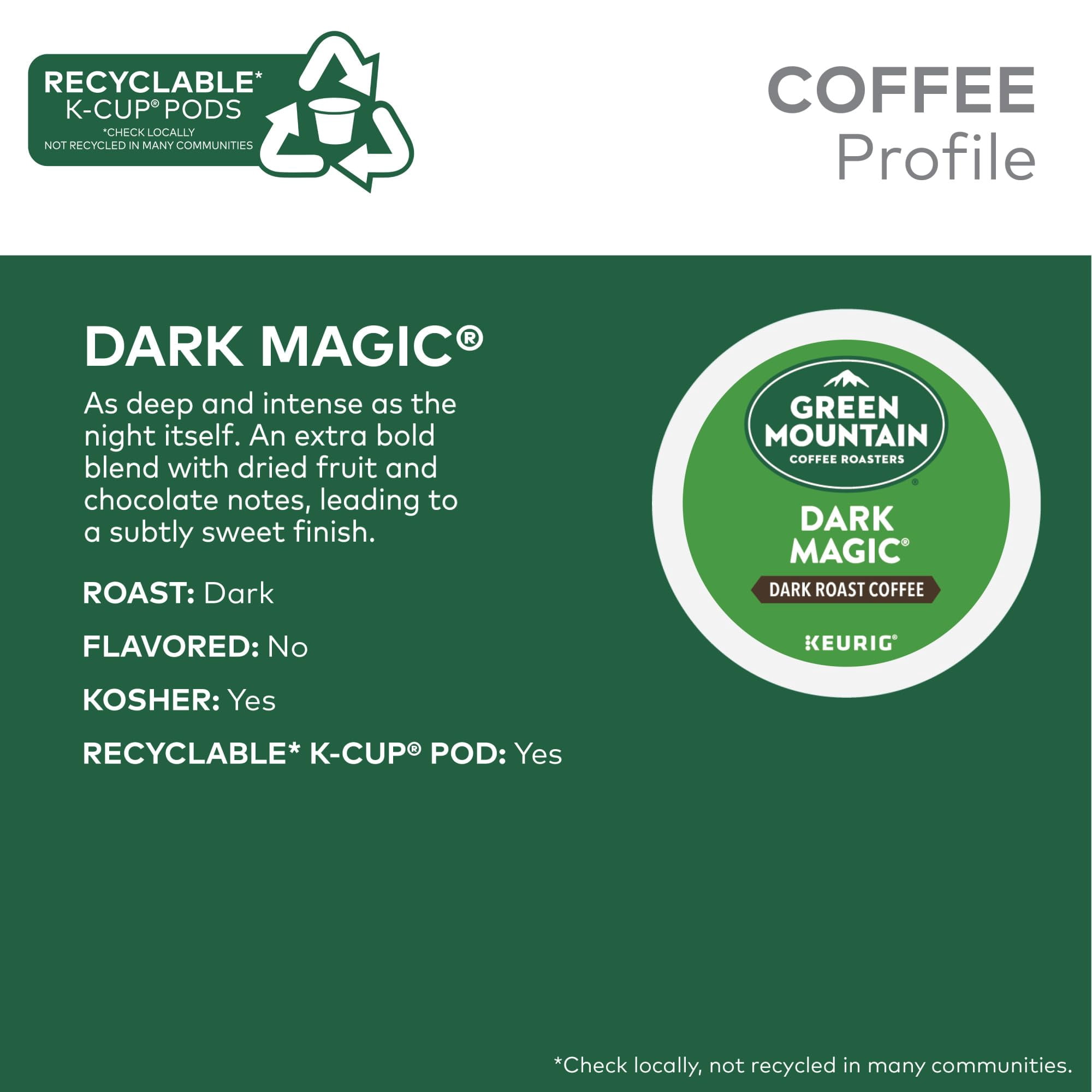 Green Mountain Coffee Dark Magic, 96 K-Cup Pod, Dark Roast