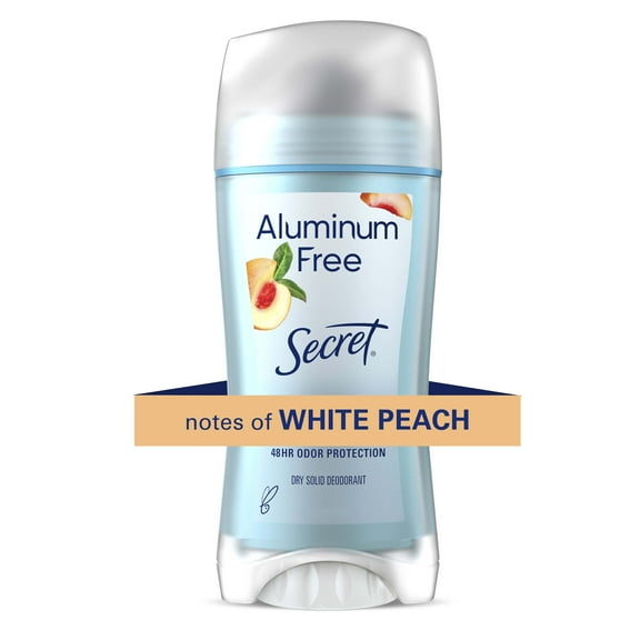Secret Aluminum Free Women's Deodorant Solid, White Peach, 2.4 oz