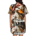 thumbnail image 3 of Qekee Cartoon Scottish Duck Women's Pajama Set Short Sleeve Sleepwear Summer Home Wear with Pockets Soft Short Sleeve Shirt - Cartoon Scottish Duck, 3 of 9