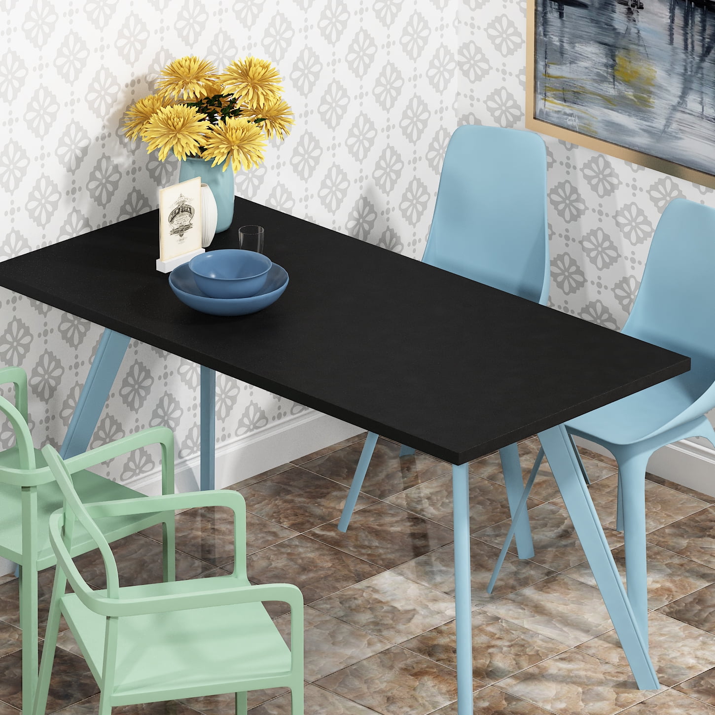 Black Contact Paper for Cabinets 400"X15.8" Ababoorty Black Wall Paper Roll for Bedroom Self Adhesive Removable Peel and Stick Vinyl Wallpaper Decorative Bathroom Walls Locker Countertops Waterproof…
