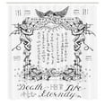 thumbnail image 3 of Ambesonne White Shower Curtain, Gothic Medieval Magic, 69"Wx84"L, White Black, 3 of 5