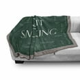 thumbnail image 3 of Saying Soft Flannel Fleece Throw Blanket, Calligraphic Quit Smoking Message Terms Educational Blackboard Theme, Cozy Plush for Indoor and Outdoor Use, 50" x 70", Warm Taupe Green White, by Ambesonne, 3 of 6