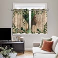 thumbnail image 4 of Sage Green Black Women Kitchen Curtains Window Panels, Spring Eucalyptus Brown Wooden Insulated Window Treatment Curtain, Grommet Curtains for Bedroom/Living Room/Bathroom, 2 Piece 42"Wx45"L, 4 of 8