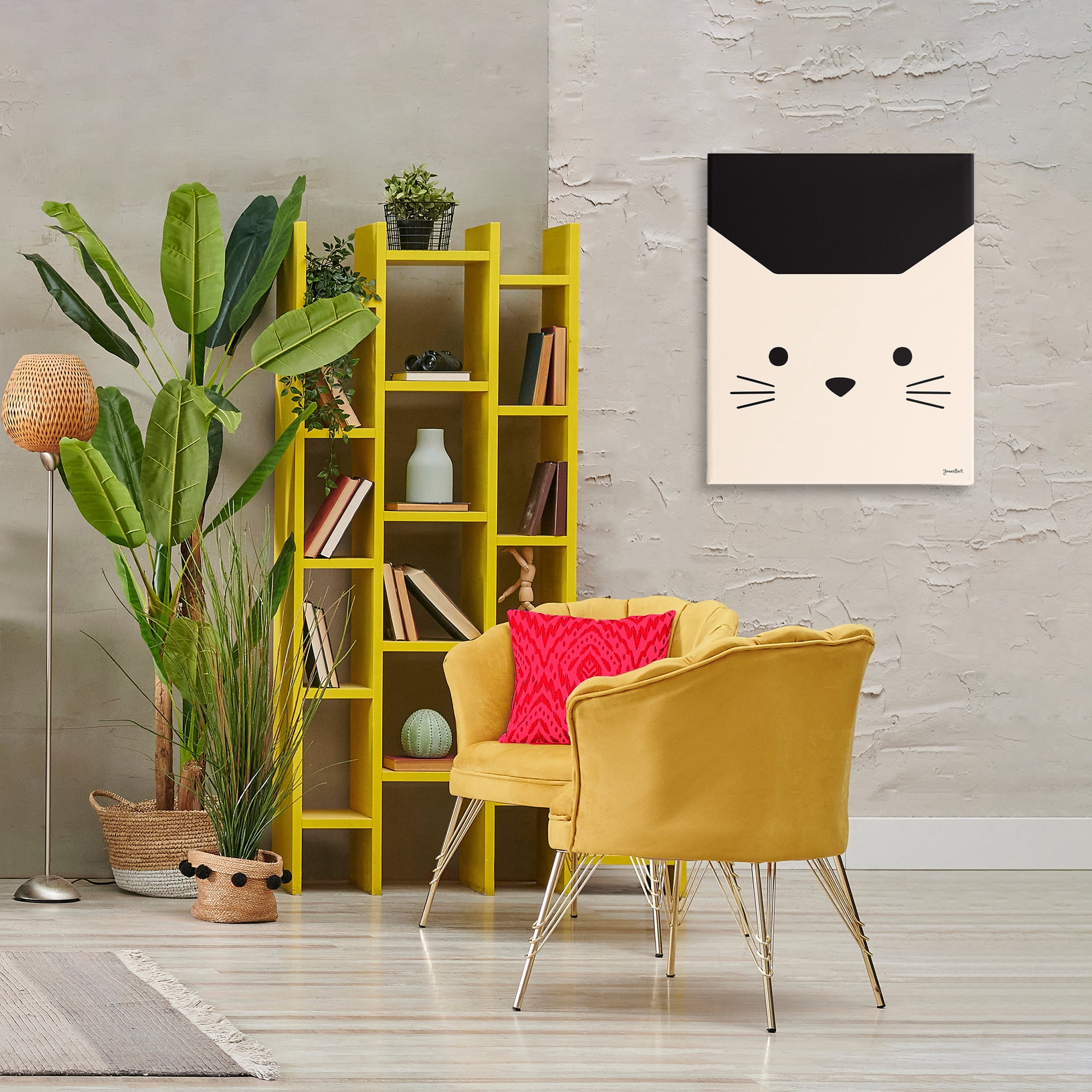 Stupell Industries White Cat Close Up Animals Painting Wrapped Canvas Art Print Wall Art, 24 x 30