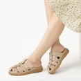 thumbnail image 5 of Ecetana Clogs for Women Comfortable Dressy Closed Toe Flat Sandals Summer Flower Adjustable Slip On Mules shoes, 5 of 6