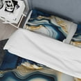 thumbnail image 4 of Designart "Golden and Azure Geode Marble II" Abstract Marble Bedding Covert Set - Modern Blue Abstract Bed Set With 2 Shams, 4 of 6