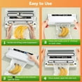 thumbnail image 3 of Vacuum Sealer, Food Saver Vacuum Sealer Machine, With 20 Food Preservation Bags One-touch Automatic Vacuum Sealer for Food, Digital Display Vacuum Sealing and Independent Sealing Function, 3 of 7