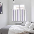 thumbnail image 4 of Purple Grey Stripe Kitchen Curtains 63 Inch Length, Modern Farmhouse Vertical Striped Grommet Top Bedroom Living Room Curtains, Light Filtering Cafe Curtain Drapes 2 Panels Set 104''x63'', 4 of 9