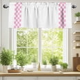 thumbnail image 2 of Minimalist Pink Valances for Windows, 42 x 12in, Buffalo Check Plaid Farmhouse Farm Theme Rod Pocket Kitchen Valance Curtain Light Filtering Window Treatments for Living Room Bedroom, 1 Panel, 2 of 7