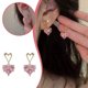 thumbnail image 1 of Pendientes de cristal en forma de corazón estilo dulce para mujer Pendientes ligeros de temperamento Dongdaemun, nueva versión coreana Pendientes para mujer, 1 of 6