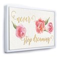 thumbnail image 1 of Never Stop Dreaming Gold - Shabby Chic Framed Canvas, 1 of 3