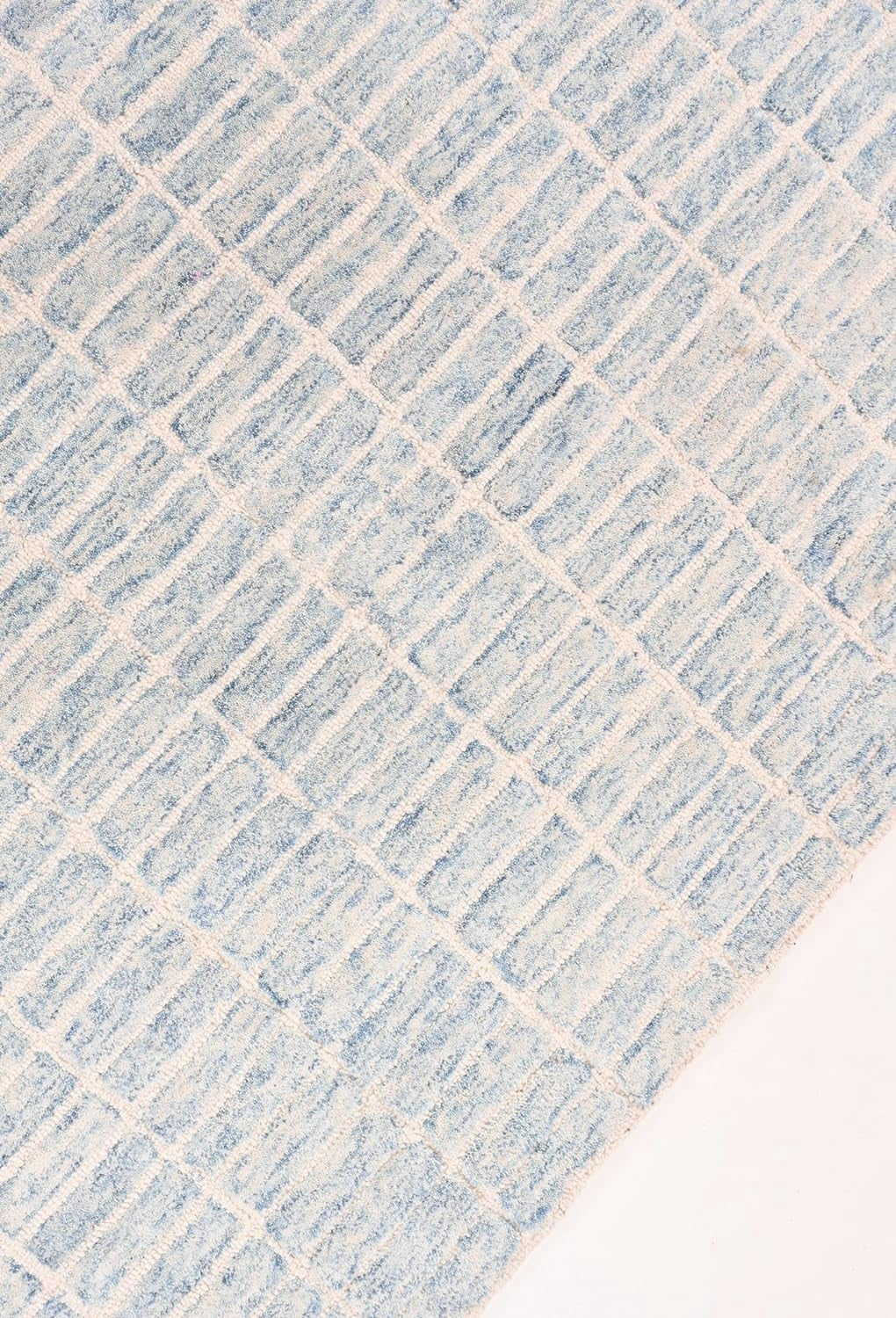 Natural Weave Hand-Tufted Wool Area Rug, Blue, 8 x 10 ft, Rectangle