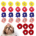 thumbnail image 4 of 25 unids/lote bonitos lazos para el pelo para perros y gatos, lazos de flores para acicalamiento con bandas de goma para mascotas, 4 of 12