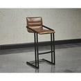 thumbnail image 2 of Sunpan Webber 30" Modern Bonded Leather and Metal Barstool in Brown, 2 of 6