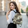 thumbnail image 6 of JIALIOU Mini Backpack Purse for Women Quilted Casual Daypack Small Travel Shoulder Bag, Moose on Misty Lake, 6 of 7