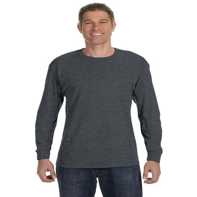 Hanes Men's Tagless Long Sleeve T-Shirt, Style 5586
