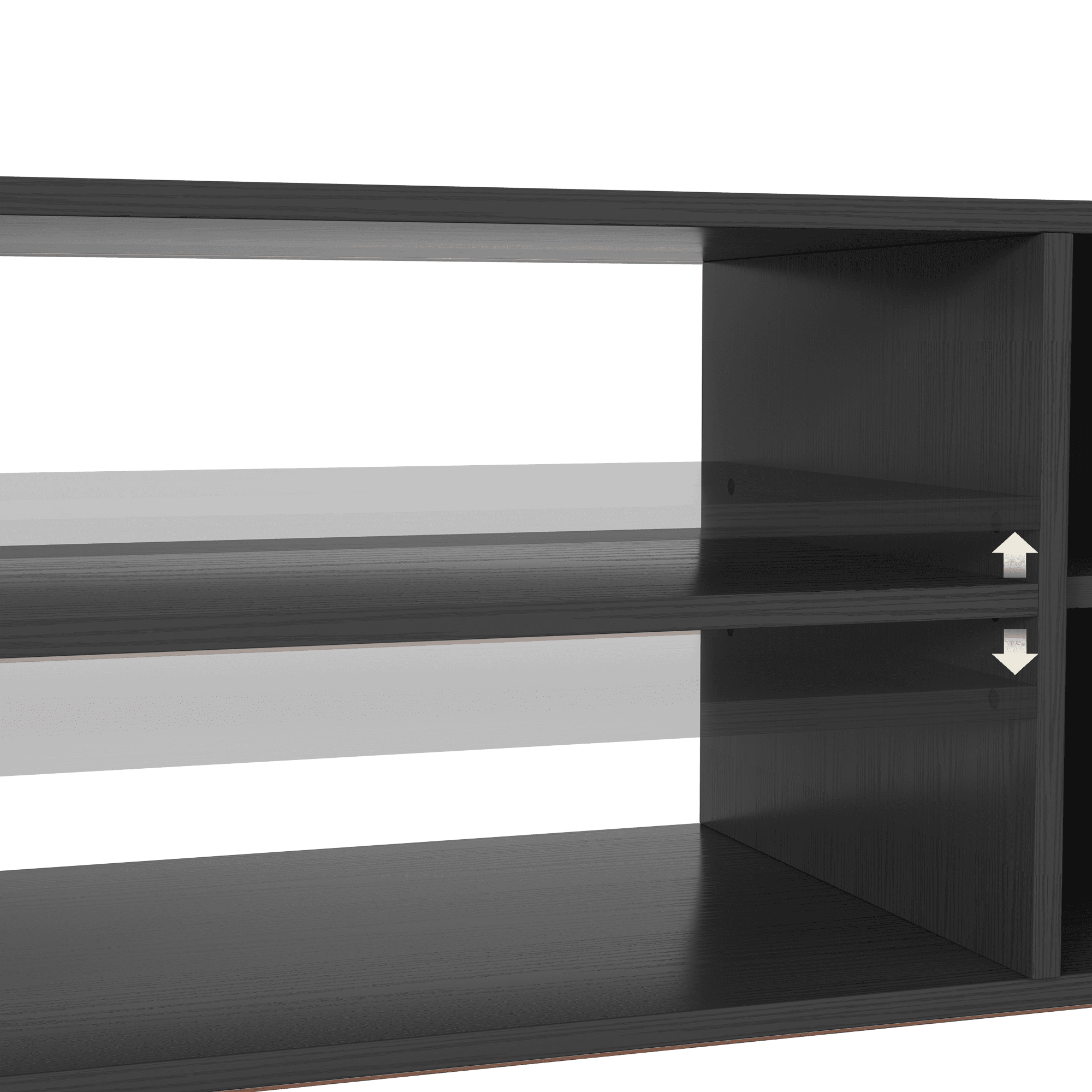 ZOSQUARE 65 inch TV Stand for TVs up to 75", Black Entertainment Center with Fluted Doors and Open Shelves, Wood TV Console with Rounded Edges for Living Room