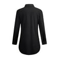 thumbnail image 4 of Stylish Olyvenn Womens Long Shirts Button Down Long-Sleeve Blouses Summer Fall Longline Tops Loose Fit Casual Tunic Top Black S, 4 of 9
