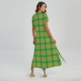thumbnail image 2 of Irish Buffalo Plaid Pattern Printed Short Sleeve Maxi Dress, Irish St. Patrick'S Day Fashion Summer Maxi Dress For Women, 2 of 4