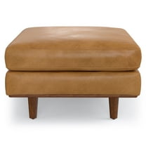 Morrison 33 inch Wide Mid-Century Modern Table Ottoman in Sienna Top Grain Genuine Leather