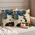 thumbnail image 2 of Yellow Florals Outdoor Waterproof Pillow Covers, Botanical Pastoral Spring Retro Beige Decorative Square Throw Pillowcase Sofa Cushion Sham for Patio/Couch/Chair, 16"x16" 2 Pack, 2 of 8