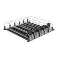 thumbnail image 2 of Organizador de bebidas para frigorífico, hélice automática para bebidas, fácil de montar y limpiar, almacenamiento de bebidas con resorte para garaje 5 filas negro, 2 of 8