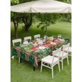 thumbnail image 3 of Outdoor Tablecloth with Umbrella Hole and Zipper, Christmas Rectangle Table Cloth 60x120 Inch Waterproof Tablecloth, Winter Truck Pine Tree Green Red Striped Plaid Picnic Table Cover for Patio, 3 of 7