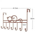 thumbnail image 4 of NOGIS Over The Door Hooks - Sturdy Metal Over Door Hanger Coat Rack with 7 Hooks for Bag, Coat, Towel, Hat, Robes, Scarves, Closet, Fits 1.77" Thick Door (Brown), 4 of 7