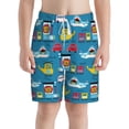 thumbnail image 2 of Rocae Transportations With Animals for Teen Beach Trunks Boys Swim Trunks with Compression Liner Quick Dry Board ShortsSmall, 2 of 9