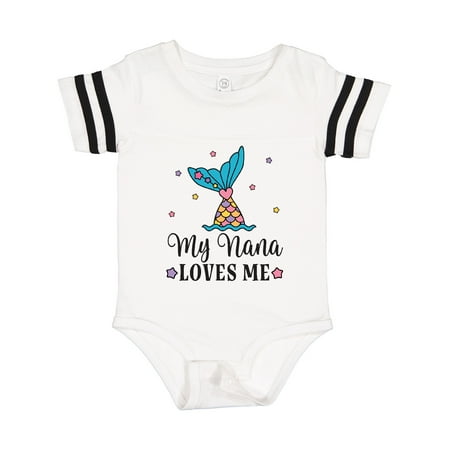 

Inktastic Nana Loves Me Granddaughter Mermaid Gift Baby Girl Bodysuit