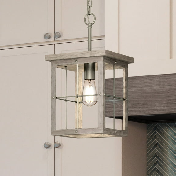 Luxury Modern Farmhouse Pendant, 19.375H x 10.375W, with Coastal Style, Brushed Nickel, UHP3952 by Urban Ambiance