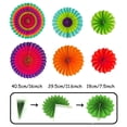 thumbnail image 2 of Adornos para fiestas, abanicos de papel multicolores, flores con bolas, guirnaldas con lunares y banderines, etc., 2 of 7