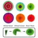 thumbnail image 2 of Adornos para fiestas, abanicos de papel multicolores, flores con bolas, guirnaldas con lunares y banderines, etc., 2 of 7