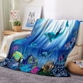 thumbnail image 2 of Ocean Dolphin Fish Blanket Underwater World Colorful Sea Life Throw Gifts for Kids Girls Boys Mom Women Men Dad Birthday Mother''s Day Father''s Day Soft Plush Throw 50"x60", 2 of 6