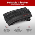 thumbnail image 5 of Fincci 26x1.95 Bike Tires (50-559) Foldable Knobby for MTB, Hybrid, and Folding Bikes, 2-Pack, 5 of 7