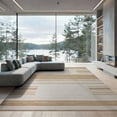 thumbnail image 2 of ODIKA 8'x10' Washable Area Rug Sisal Solid Field Inspired Tonal Banded Border Subtle Stripe for King Size Bedroom Under Bed, Master Suite, Non-Shedding, Easy Care, 2 of 7