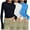Blue, variant on 3 Pack Womens Long Sleeve Shirts Basic Spring Crop Tops Fall Fashion Layering Slim Fitted Y2k Tops