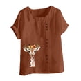 thumbnail image 4 of Babysbule Crew Neck Floral Short Sleeve Blouse, Women's, 4 of 5