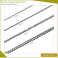 thumbnail image 3 of Infinique Creations - Stainless Steel Silver Miami Cuban Link Chain Bracelet Necklace Men Women 7"-38", 3 of 6