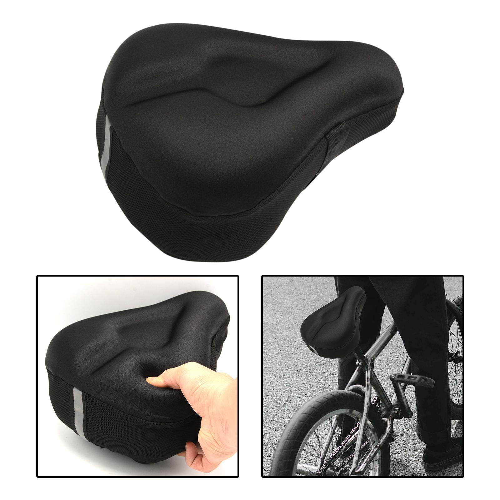 Bunblic Bike Seat Cover Exercise Bike Seat Cover Padded Bike Seat Cushion Extra Soft Seat Cover Comfortable With Rain Resistant Cover Bike Black 25x