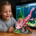 thumbnail image 4 of Detailed Axolotl Building Block Set, Cute Pink Salamander Model with Aquatic Base for Desk Decor, Creative DIY Construction Toy for Kids and Teens, Unique Gift, 4 of 4
