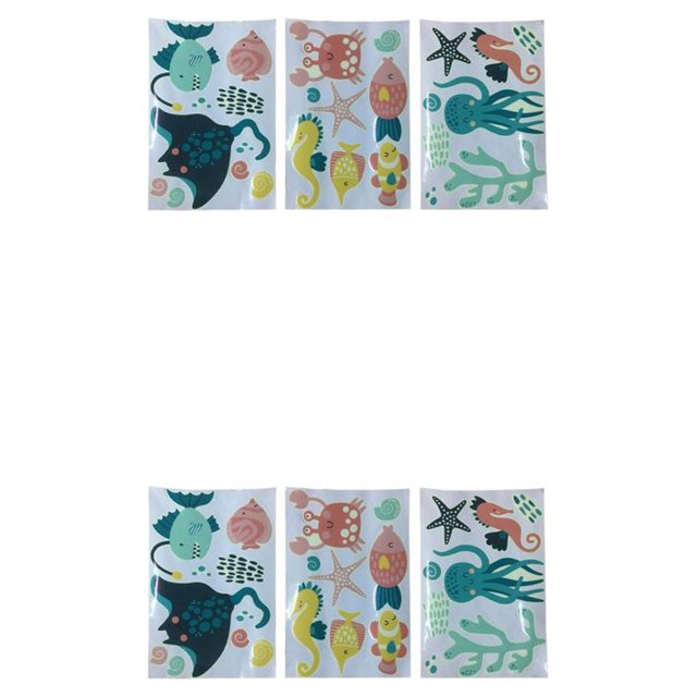 Moyic 3 Pieces Luminous Sticker Glowing Wallpapers Paper Bedroom Marine Room Kindergarten Self-adhesive Decals World Art Sticky 20x30cm 3pc 2Conjunto