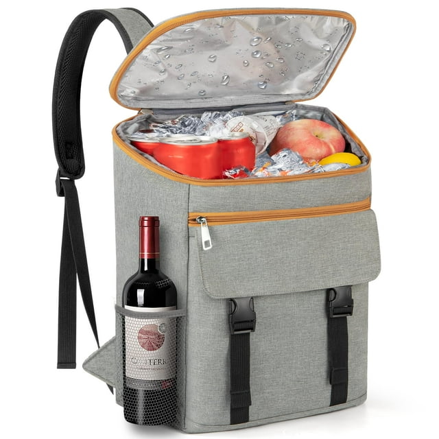 Mochila refrigeradora OCKLILY 50 latas, 30 L, a prueba de fugas, gris