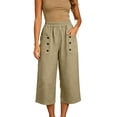 thumbnail image 4 of Luvrsol Capris Pants for Women Plus Size Wide Leg Cropped Pant with Pockets High Waist Relaxed Fit S-3XL, 4 of 6