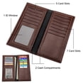 thumbnail image 3 of EEEkit Long Bifold Wallet for Men, Slim PU Leather Purse, RFID Blocking Credit Card Holder, Coffee, 3 of 7