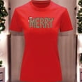 thumbnail image 3 of Playera Blusa Con Estampado Merry Christmas Estilo Animal Print Ropa Para Mujer Color Rojo Talla Chica Marca Emil SaEs, 3 of 4