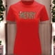 thumbnail image 3 of Playera Blusa Con Estampado Merry Christmas Estilo Animal Print Ropa Para Mujer Color Rojo Talla Chica Marca Emil SaEs, 3 of 4
