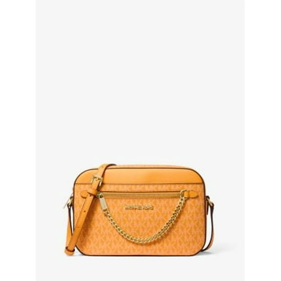 Michael Kors Jet Set Item Large East West Zip Chain Crossbody Bag Pop Orange