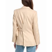 Maje womens Linen-Blend Blazer, 36, Tan