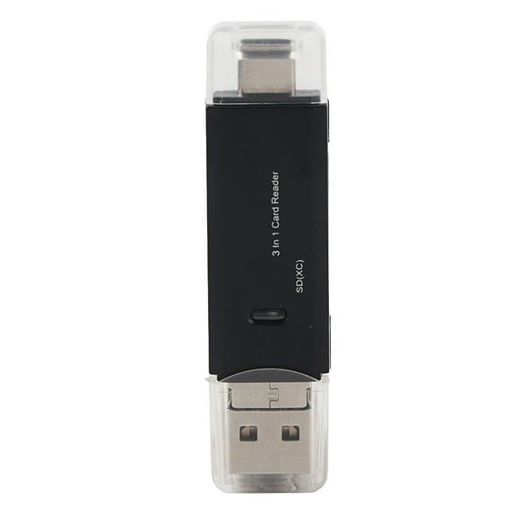 Nuevo lector de tarjetas Micro USB multifuncional 3 en 1 tipo C transmisión de alta velocidad (negro)